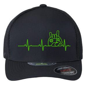 Gamer Heartbeat Funny Video Game Lover Gift Amazing Gift Flexfit Unipanel Trucker Cap