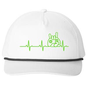 Gamer Heartbeat Funny Video Game Lover Gift Amazing Gift Snapback Five-Panel Rope Hat