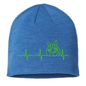 Gamer Heartbeat Funny Video Game Lover Gift Amazing Gift Sustainable Beanie