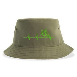 Gamer Heartbeat Funny Video Game Lover Gift Amazing Gift Sustainable Bucket Hat