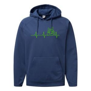 Gamer Heartbeat Funny Video Game Lover Gift Amazing Gift Performance Fleece Hoodie