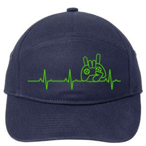 Gamer Heartbeat Funny Video Game Lover Gift Amazing Gift 7-Panel Snapback Hat