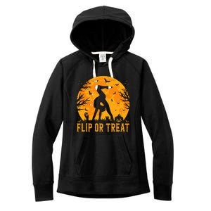 Gymnastics Halloween Flip or Treat Halloween Gymnastics Women's Fleece Hoodie