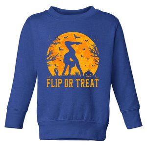 Gymnastics Halloween Flip or Treat Halloween Gymnastics Toddler Sweatshirt