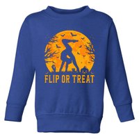 Gymnastics Halloween Flip or Treat Halloween Gymnastics Toddler Sweatshirt