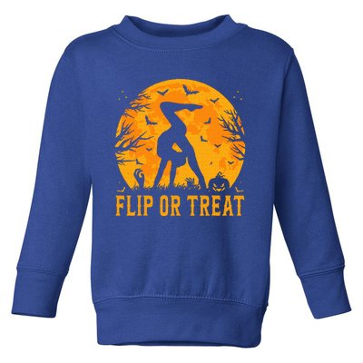 Gymnastics Halloween Flip or Treat Halloween Gymnastics Toddler Sweatshirt