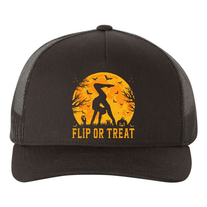 Gymnastics Halloween Flip or Treat Halloween Gymnastics Yupoong Adult 5-Panel Trucker Hat