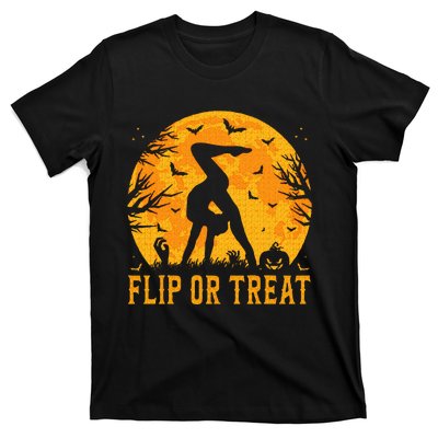 Gymnastics Halloween Flip or Treat Halloween Gymnastics T-Shirt