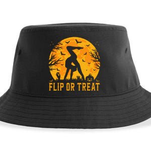 Gymnastics Halloween Flip or Treat Halloween Gymnastics Sustainable Bucket Hat