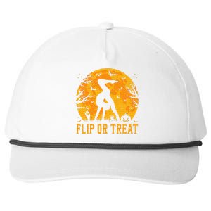 Gymnastics Halloween Flip or Treat Halloween Gymnastics Snapback Five-Panel Rope Hat