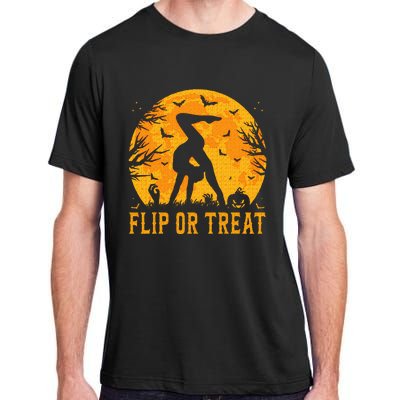 Gymnastics Halloween Flip or Treat Halloween Gymnastics Adult ChromaSoft Performance T-Shirt