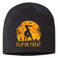 Gymnastics Halloween Flip or Treat Halloween Gymnastics Sustainable Beanie