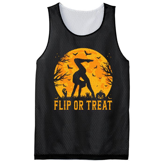 Gymnastics Halloween Flip or Treat Halloween Gymnastics Mesh Reversible Basketball Jersey Tank