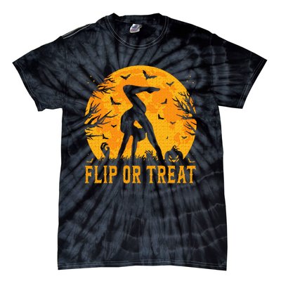 Gymnastics Halloween Flip or Treat Halloween Gymnastics Tie-Dye T-Shirt