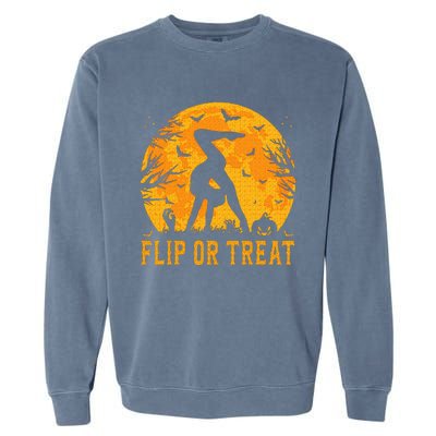 Gymnastics Halloween Flip or Treat Halloween Gymnastics Garment-Dyed Sweatshirt