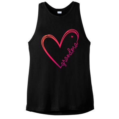 Grandma Heart For Christmas MotherS Day Birthdays Great Gift Ladies PosiCharge Tri-Blend Wicking Tank