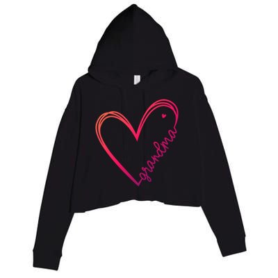 Grandma Heart For Christmas MotherS Day Birthdays Great Gift Crop Fleece Hoodie