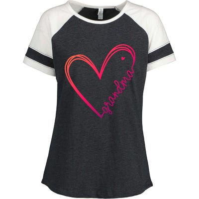 Grandma Heart For Christmas MotherS Day Birthdays Great Gift Enza Ladies Jersey Colorblock Tee