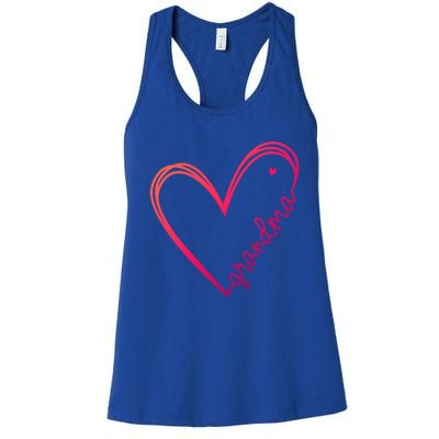 Grandma Heart For Christmas MotherS Day Birthdays Great Gift Women's Racerback Tank