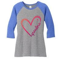 Grandma Heart For Christmas MotherS Day Birthdays Great Gift Women's Tri-Blend 3/4-Sleeve Raglan Shirt