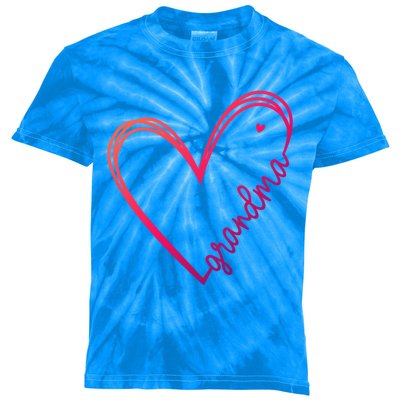 Grandma Heart For Christmas MotherS Day Birthdays Great Gift Kids Tie-Dye T-Shirt