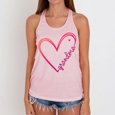 Grandma Heart For Christmas MotherS Day Birthdays Great Gift Women's Knotted Racerback Tank