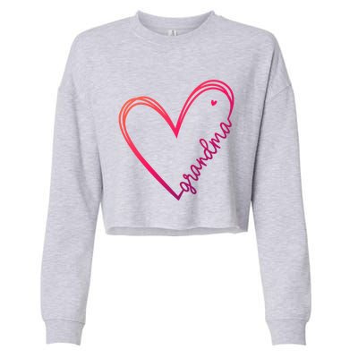 Grandma Heart For Christmas MotherS Day Birthdays Great Gift Cropped Pullover Crew