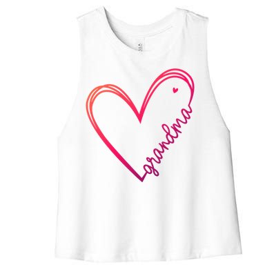 Grandma Heart For Christmas MotherS Day Birthdays Great Gift Women's Racerback Cropped Tank