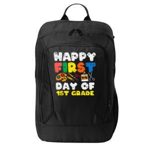 Glue Happy First Day Of 1st Grade School Teacher City Backpack