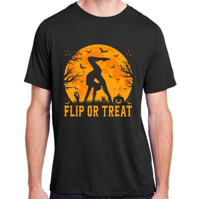 Gymnastics Halloween Flip Or Treat Halloween Gymnastics Adult ChromaSoft Performance T-Shirt