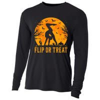 Gymnastics Halloween Flip Or Treat Halloween Gymnastics Cooling Performance Long Sleeve Crew