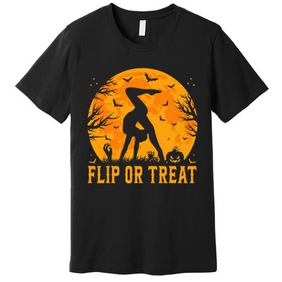 Gymnastics Halloween Flip Or Treat Halloween Gymnastics Premium T-Shirt