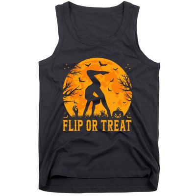 Gymnastics Halloween Flip Or Treat Halloween Gymnastics Tank Top