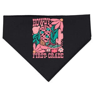 Groovy Howdy First Grade Cowboy Teacher USA-Made Doggie Bandana