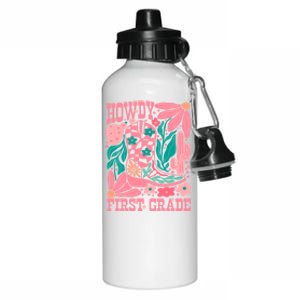 Groovy Howdy First Grade Cowboy Teacher Aluminum Water Bottle