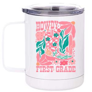 Groovy Howdy First Grade Cowboy Teacher 12 oz Stainless Steel Tumbler Cup