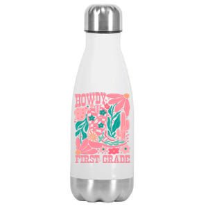 Groovy Howdy First Grade Cowboy Teacher Stainless Steel Insulated Water Bottle