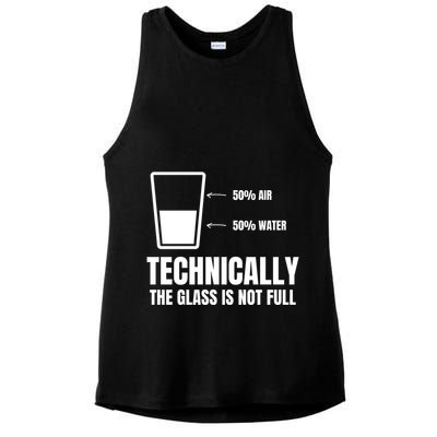 Glass Half Full Funny Technically Not Empty Sarcastic Ladies PosiCharge Tri-Blend Wicking Tank