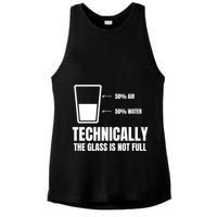 Glass Half Full Funny Technically Not Empty Sarcastic Ladies PosiCharge Tri-Blend Wicking Tank