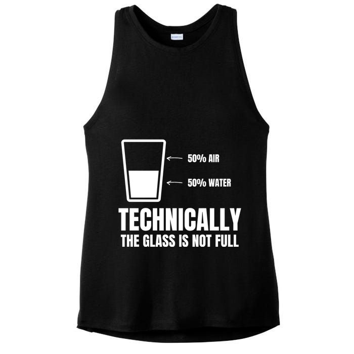 Glass Half Full Funny Technically Not Empty Sarcastic Ladies PosiCharge Tri-Blend Wicking Tank