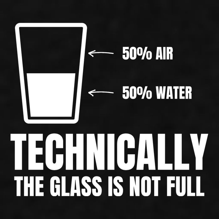 Glass Half Full Funny Technically Not Empty Sarcastic Ladies PosiCharge Tri-Blend Wicking Tank