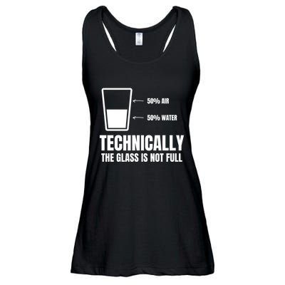 Glass Half Full Funny Technically Not Empty Sarcastic Ladies Essential Flowy Tank