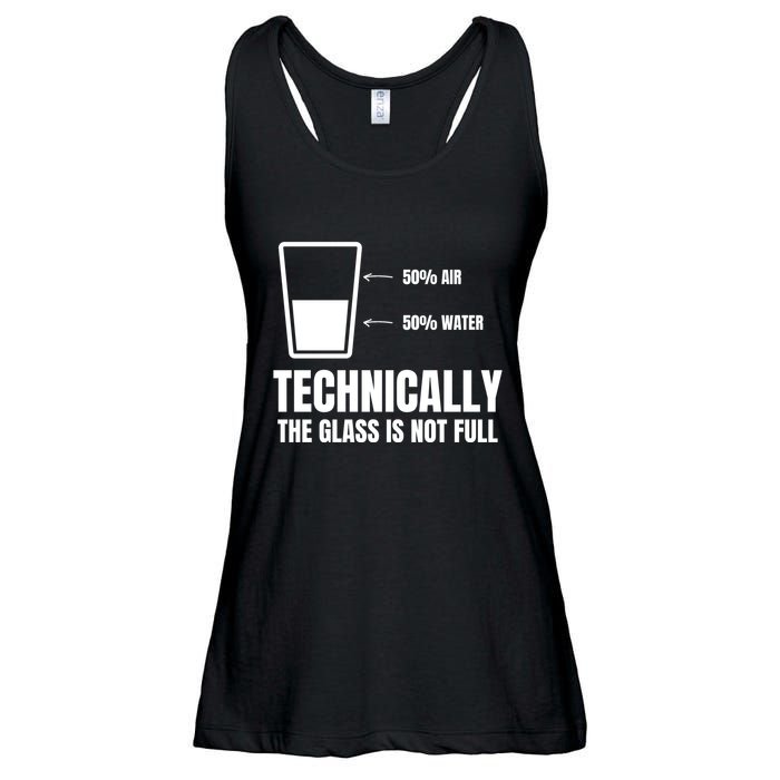 Glass Half Full Funny Technically Not Empty Sarcastic Ladies Essential Flowy Tank