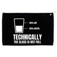 Glass Half Full Funny Technically Not Empty Sarcastic Grommeted Golf Towel