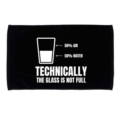 Glass Half Full Funny Technically Not Empty Sarcastic Microfiber Hand Towel