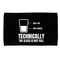 Glass Half Full Funny Technically Not Empty Sarcastic Microfiber Hand Towel