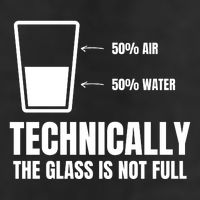 Glass Half Full Funny Technically Not Empty Sarcastic Microfiber Hand Towel