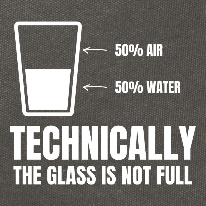 Glass Half Full Funny Technically Not Empty Sarcastic Cotton Canvas Backpack