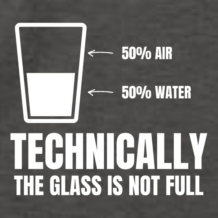 Glass Half Full Funny Technically Not Empty Sarcastic Vector Backpack