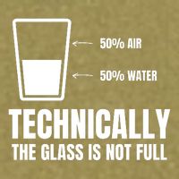 Glass Half Full Funny Technically Not Empty Sarcastic Garment-Dyed Women's Muscle Tee
